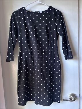 Old Navy Black and White Polka Dot Long Sleeve Dress